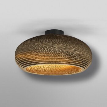 Stropné svietidlo OSRAM DROP, hnedé, Ø 40 cm, vlnitá lepenka, E27