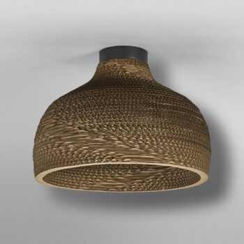 Stropné svietidlo OSRAM HAT, hnedé, Ø 36 cm, vlnitá lepenka, E27