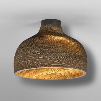 Stropné svietidlo OSRAM HAT, hnedé, Ø 36 cm, vlnitá lepenka, E27