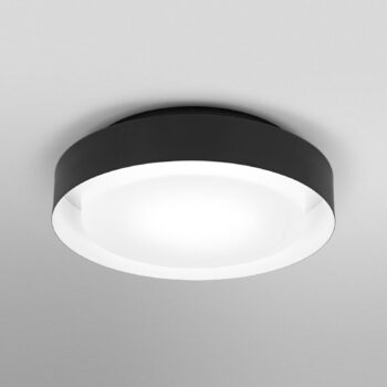 Stropné svietidlo OSRAM ORBIS MADRID, čierne, Ø 29 cm kov/sklo