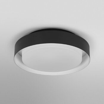 Stropné svietidlo OSRAM ORBIS MADRID, čierne, Ø 29 cm kov/sklo