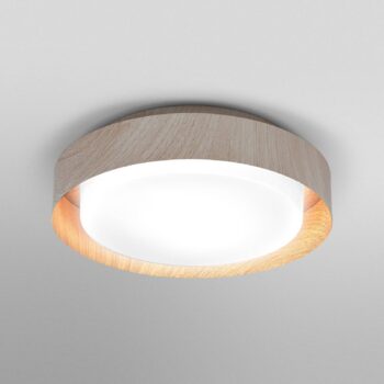 Stropné svietidlo OSRAM ORBIS MADRID, drevo, Ø 29 cm, kov/sklo