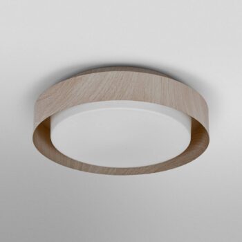 Stropné svietidlo OSRAM ORBIS MADRID, drevo, Ø 29 cm, kov/sklo