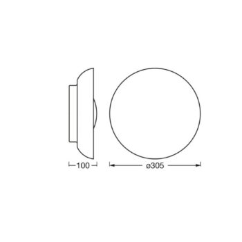 Stropné svietidlo OSRAM ORBIS Milan, čierne Ø 31 cm kov/sklo