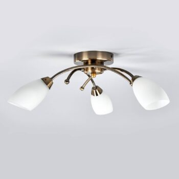 Stropné svietidlo Opera 3-pl. starožitná mosadz