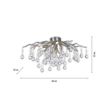 Stropné svietidlo Paul Neuhaus Icicle, sklenené závesné svietidlo, 4