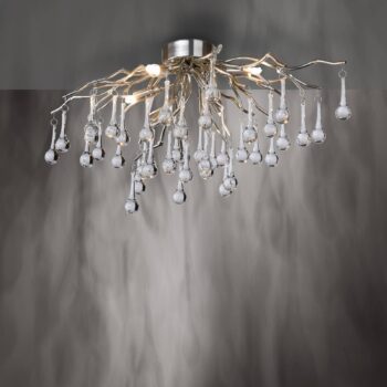 Stropné svietidlo Paul Neuhaus Icicle, sklenené závesné svietidlo, 4