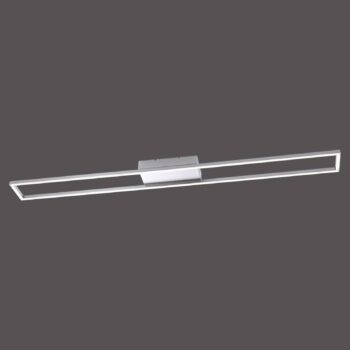 Stropné svietidlo Paul Neuhaus LED Inigo, oceľová farba, dĺžka 110 cm