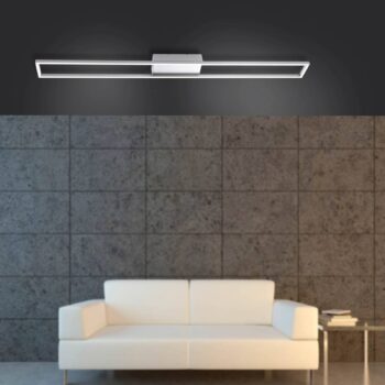 Stropné svietidlo Paul Neuhaus LED Inigo, oceľová farba, dĺžka 110 cm