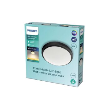 Stropné svietidlo Philips Doris LED 2700K čierne Ø28cm