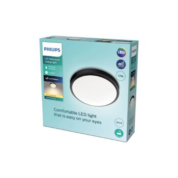 Stropné svietidlo Philips Doris LED 2700K čierne Ø35cm