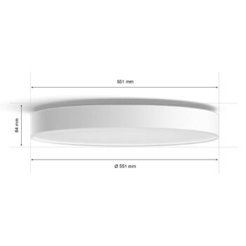 Stropné svietidlo Philips Hue Enrave LED 55,1 cm biele
