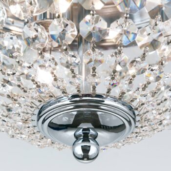 Stropné svietidlo Plafond, chróm/transparentné, Ø 35 cm