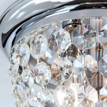 Stropné svietidlo Plafond, chróm/transparentné, Ø 35 cm