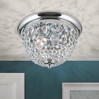 Stropné svietidlo Plafond, chróm/transparentné, Ø 35 cm