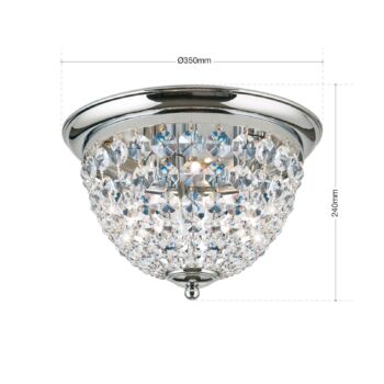 Stropné svietidlo Plafond, chróm/transparentné, Ø 35 cm