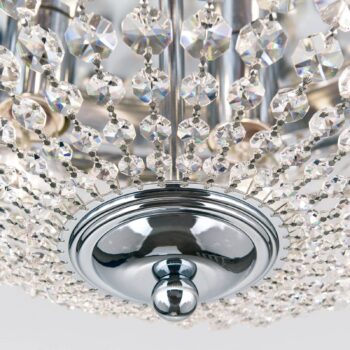 Stropné svietidlo Plafond, chróm/transparentné, Ø 47 cm