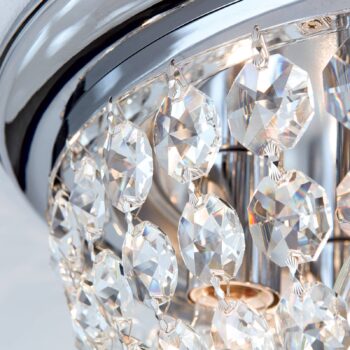 Stropné svietidlo Plafond, chróm/transparentné, Ø 47 cm