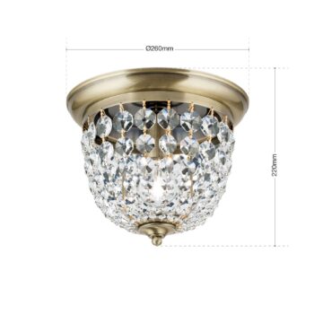 Stropné svietidlo Plafond, patina/priehľadné, Ø 26 cm