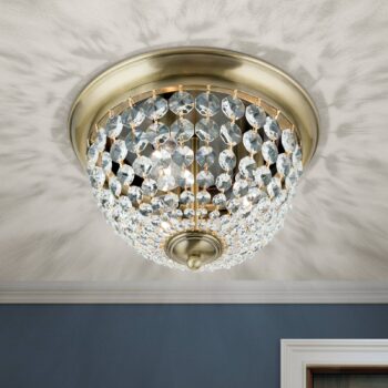 Stropné svietidlo Plafond, patina/priehľadné, Ø 35 cm