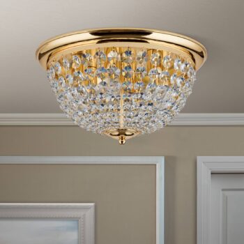 Stropné svietidlo Plafond, zlaté/priehľadné, Ø 47 cm