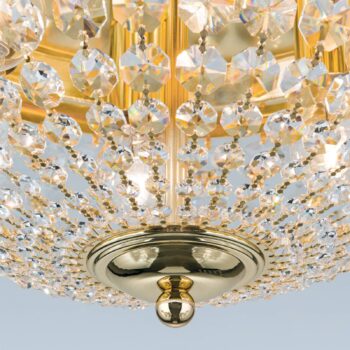 Stropné svietidlo Plafond, zlaté/priehľadné, Ø 47 cm