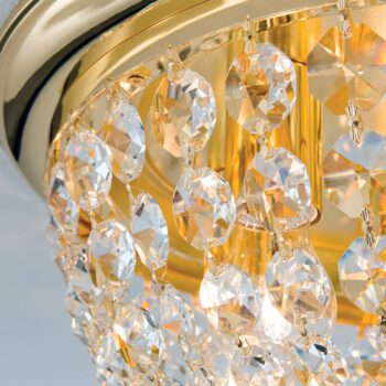 Stropné svietidlo Plafond, zlaté/priehľadné, Ø 47 cm