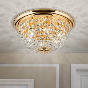 Stropné svietidlo Plafond, zlaté/priehľadné, Ø 47 cm