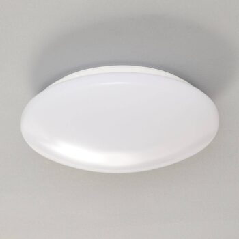 Stropné svietidlo Pollux LED, Ø 27 cm, plast, detektor pohybu