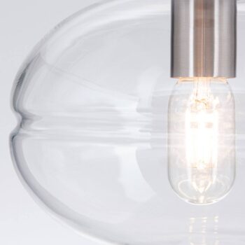 Stropné svietidlo Richard, kov chróm, sklo číre