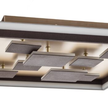 Stropné svietidlo Rico LED, stmievateľné, hranaté, hnedé