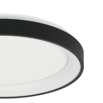 Stropné svietidlo Ringlede LED, čierne, výška 6 cm, Ø 28 cm