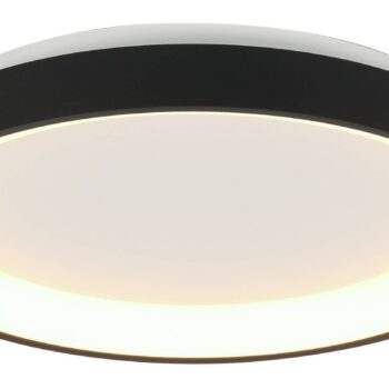 Stropné svietidlo Ringlede LED, čierne, výška 6 cm, Ø 28 cm