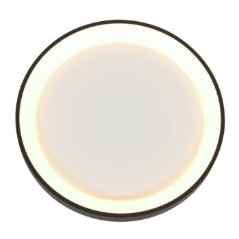Stropné svietidlo Ringlede LED, čierne, výška 6 cm, Ø 38 cm