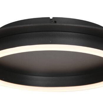 Stropné svietidlo Ringlux LED, čierne, Ø 32 cm, kov