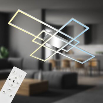 Stropné svietidlo Roami LED, 104x71 cm, hliník-chróm, CCT