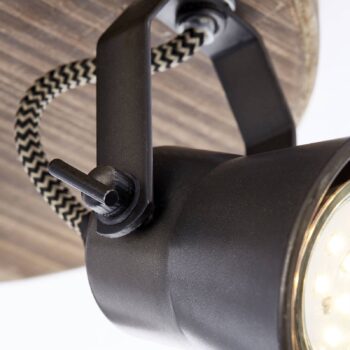 Stropné svietidlo Seed, 3-plameňové, čierne