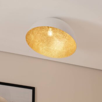 Stropné svietidlo Sfera, Ø 50 cm, biela/zlatá