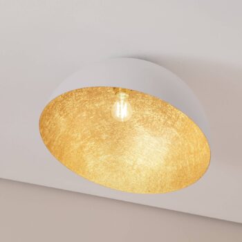 Stropné svietidlo Sfera, Ø 50 cm, biela/zlatá