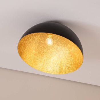 Stropné svietidlo Sfera, Ø 50 cm, čierne/zlaté