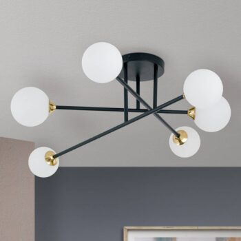 Stropné svietidlo Snowwhite so sútyčím 6pl. čierna