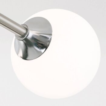 Stropné svietidlo Snowwhite so sútyčím, 6pl. nikel