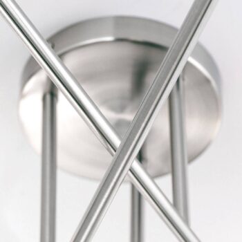 Stropné svietidlo Snowwhite so sútyčím, 6pl. nikel