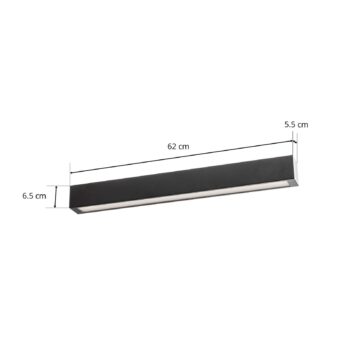 Stropné svietidlo Straight čierne 62 cm