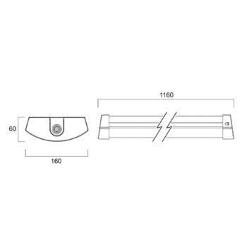 Stropné svietidlo Sylvania LED Deltawing, 116 cm, IP44, 840