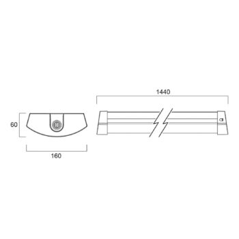 Stropné svietidlo Sylvania LED Deltawing, 144 cm, IP44, 840