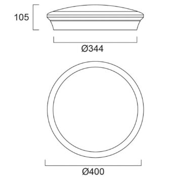 Stropné svietidlo Sylvania Start Surface, Ø 40 cm, CCT, Multipower