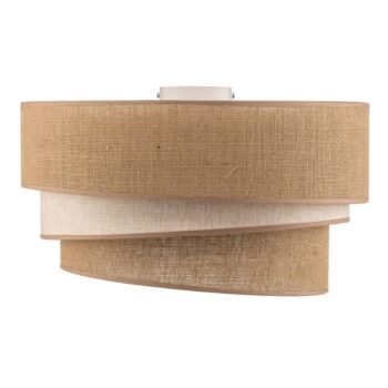 Stropné svietidlo Trio juta, prírodná hnedá/biela, Ø45cm