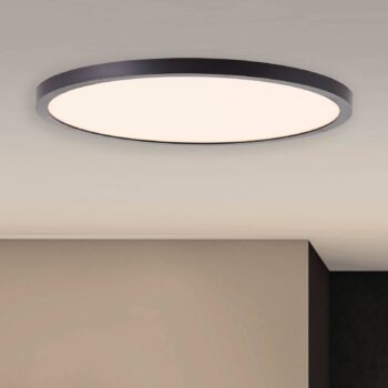 Stropné svietidlo Tuco LED, stmievateľné, čierne, plast, Ø 30 cm