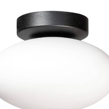 Stropné svietidlo Ufo, čierne/biele, Ø 18 cm, sklo, G9